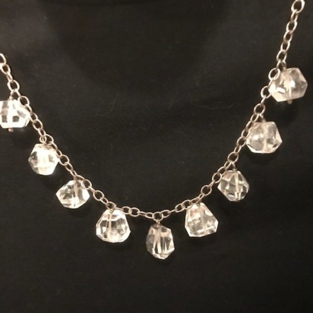 Genuine quartz crystal necklace